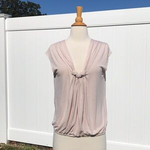Max Edition Cream Cap Sleeve Twist Front Neckline Elastic Waist Size Medium